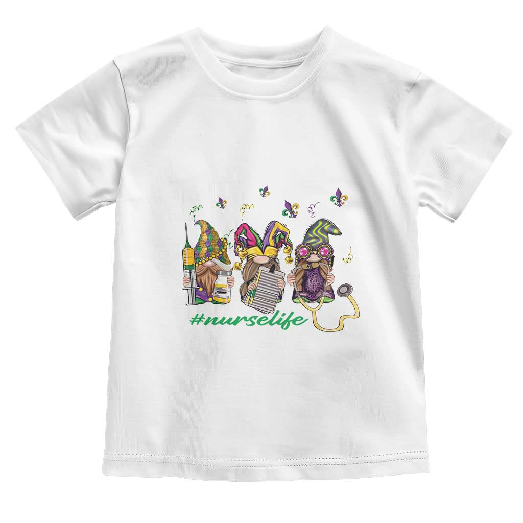 Mardi Gras Toddler T Shirt Jester Gnomes Nurse RN ICU NICU ER Scrub TS09 White Print Your Wear