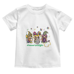 Mardi Gras Toddler T Shirt Jester Gnomes Nurse RN ICU NICU ER Scrub TS09 White Print Your Wear