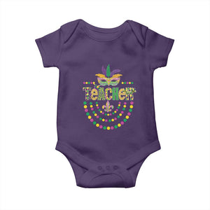 Mardi Gras Teacher Fat Tuesday New Orleans Baby Onesie TS09 Purple Print Your Wear