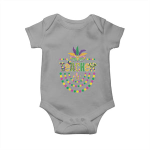 Mardi Gras Teacher Fat Tuesday New Orleans Baby Onesie TS09 Sport Gray Print Your Wear