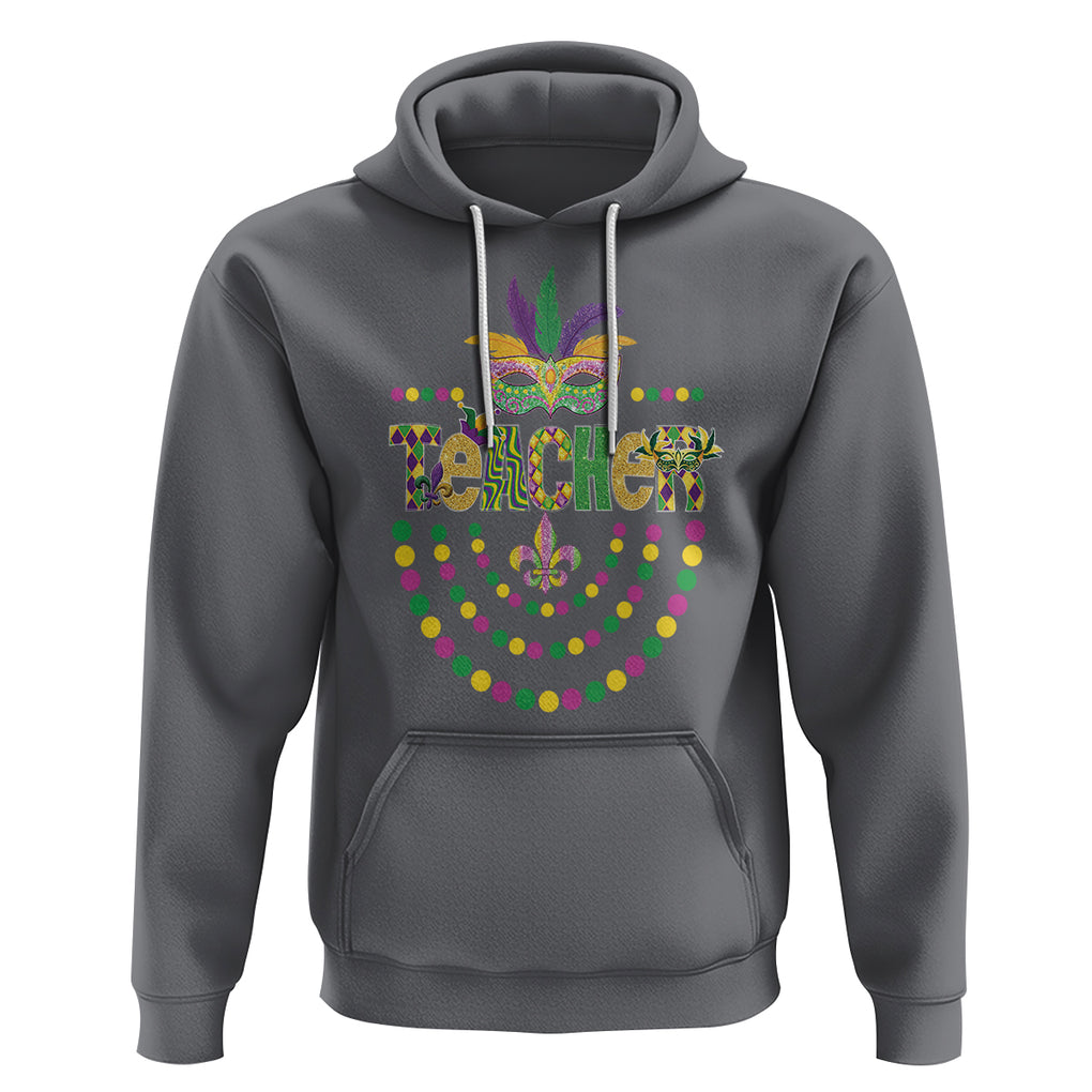 Mardi Gras Teacher Fat Tuesday New Orleans Hoodie TS09 Charcoal Printyourwear