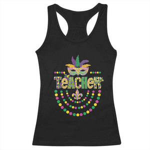 Mardi Gras Teacher Fat Tuesday New Orleans Racerback Tank Top TS09 Black Print Your Wear