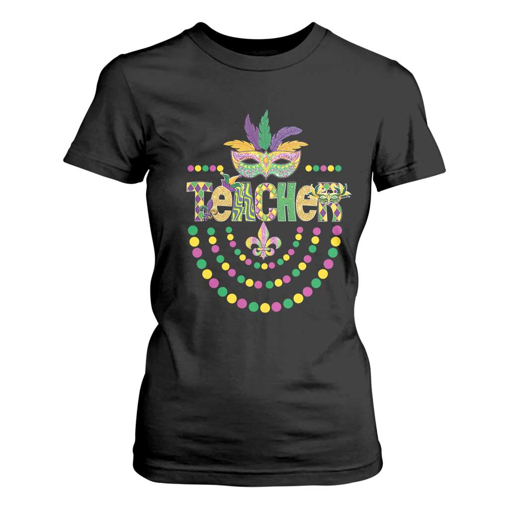 Mardi Gras Teacher Fat Tuesday New Orleans T Shirt For Women TS09 Black Print Your Wear