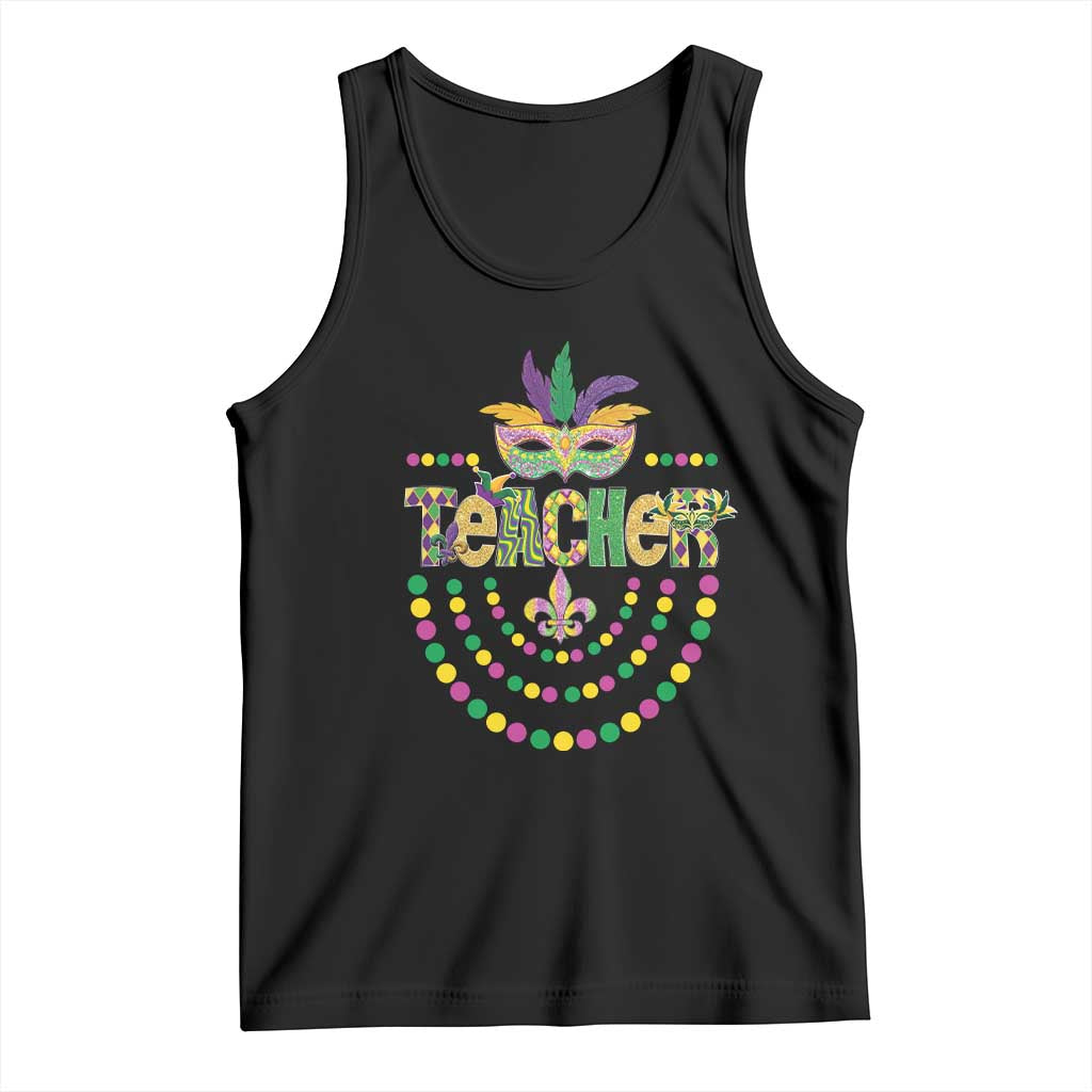 Mardi Gras Teacher Fat Tuesday New Orleans Tank Top TS09 Black Print Your Wear