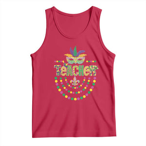 Mardi Gras Teacher Fat Tuesday New Orleans Tank Top TS09 Red Print Your Wear