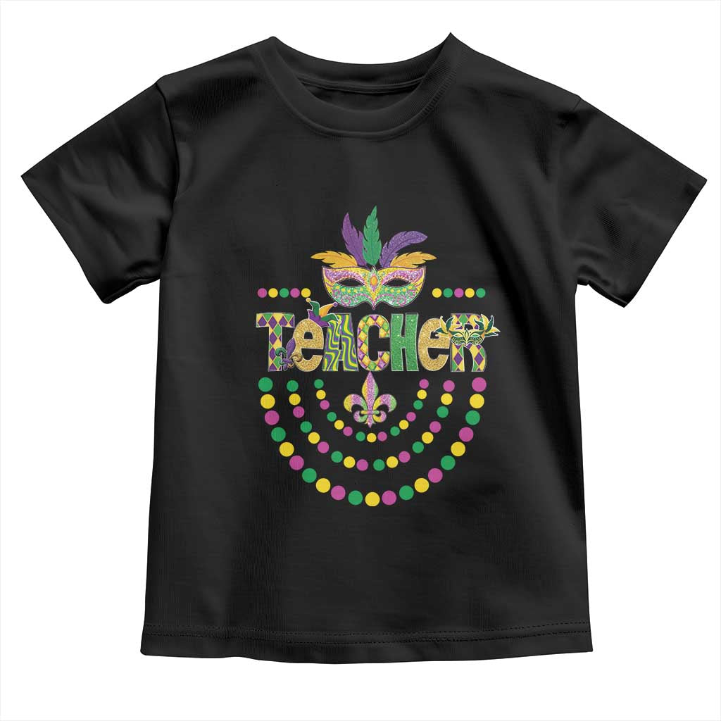 Mardi Gras Teacher Fat Tuesday New Orleans Toddler T Shirt TS09 Black Print Your Wear