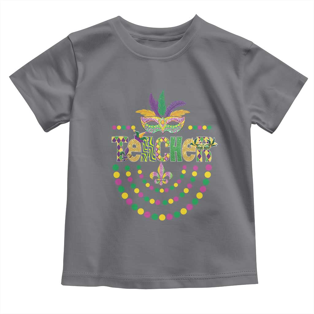 Mardi Gras Teacher Fat Tuesday New Orleans Toddler T Shirt TS09 Charcoal Print Your Wear