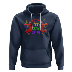Mardi Gras Hoodie Lets Get Cray Cray Dabbing Crawfish TS09 Navy Printyourwear