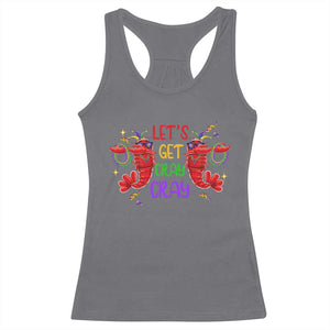 Mardi Gras Racerback Tank Top Lets Get Cray Cray Dabbing Crawfish TS09 Charcoal Print Your Wear