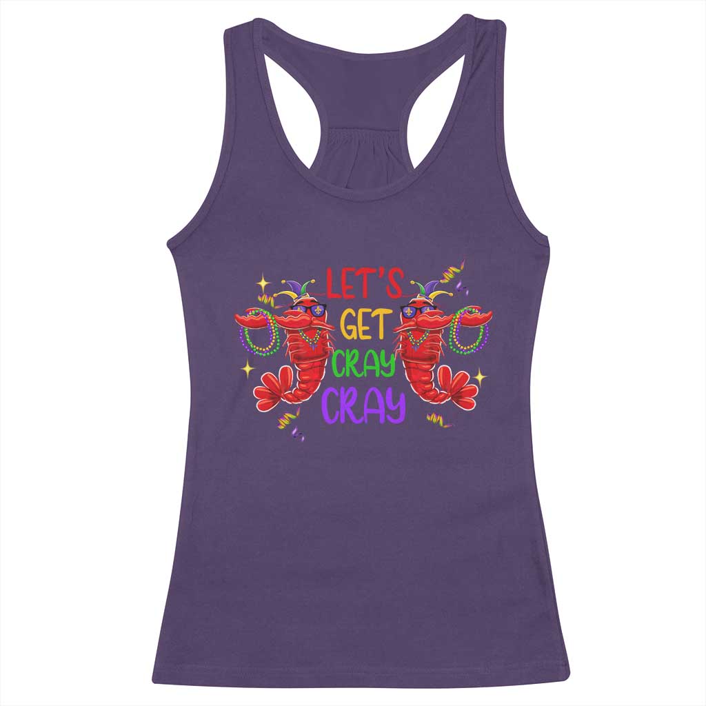 Mardi Gras Racerback Tank Top Lets Get Cray Cray Dabbing Crawfish TS09 Purple Print Your Wear