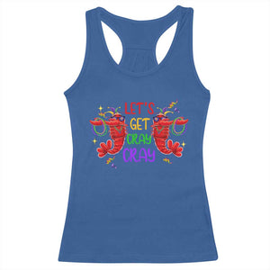 Mardi Gras Racerback Tank Top Lets Get Cray Cray Dabbing Crawfish TS09 Royal Blue Print Your Wear