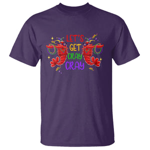 Mardi Gras T Shirt Lets Get Cray Cray Dabbing Crawfish TS09 Purple Printyourwear