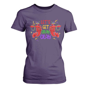 Mardi Gras T Shirt For Women Lets Get Cray Cray Dabbing Crawfish TS09 Purple Print Your Wear
