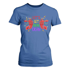 Mardi Gras T Shirt For Women Lets Get Cray Cray Dabbing Crawfish TS09 Royal Blue Print Your Wear