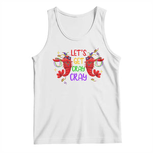 Mardi Gras Tank Top Lets Get Cray Cray Dabbing Crawfish TS09 White Print Your Wear
