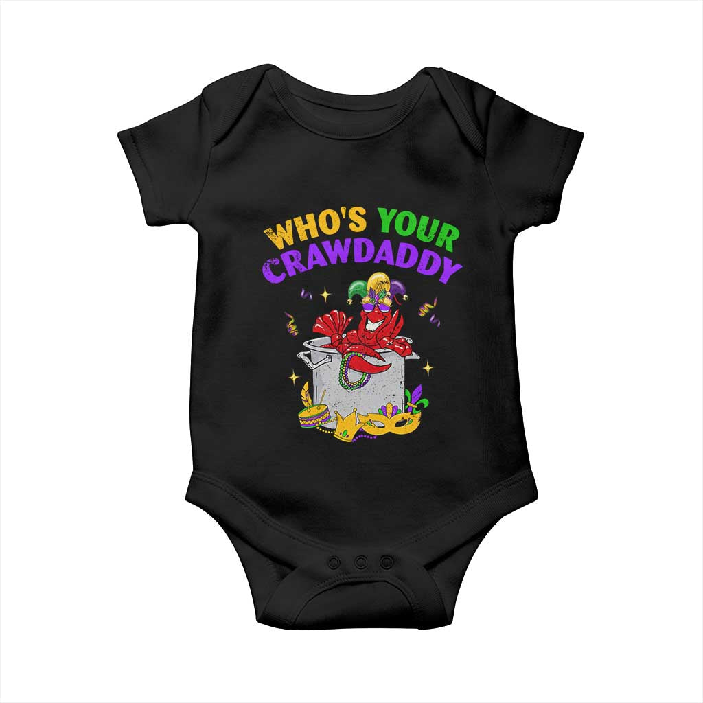 Mardi Gras Baby Onesie Who's Your Crawdaddy Funny Crawfish Jester Beads TS09 Black Print Your Wear