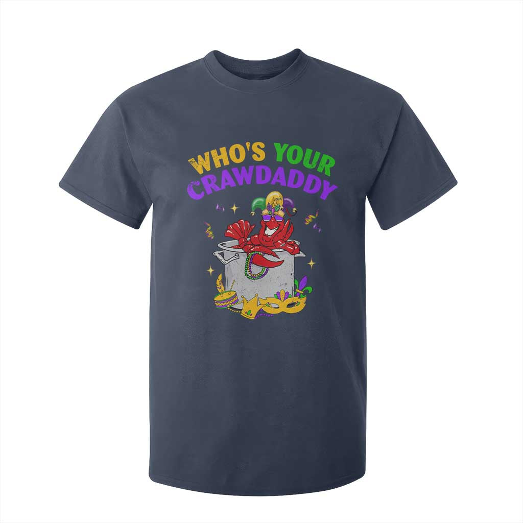 Mardi Gras T Shirt For Kid Who's Your Crawdaddy Funny Crawfish Jester Beads TS09 Navy Print Your Wear