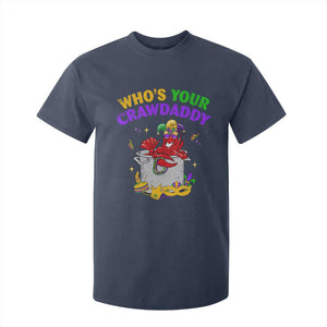 Mardi Gras T Shirt For Kid Who's Your Crawdaddy Funny Crawfish Jester Beads TS09 Navy Print Your Wear