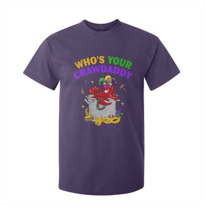 Mardi Gras T Shirt For Kid Who's Your Crawdaddy Funny Crawfish Jester Beads TS09 Purple Print Your Wear