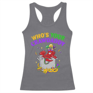Mardi Gras Racerback Tank Top Who's Your Crawdaddy Funny Crawfish Jester Beads TS09 Charcoal Print Your Wear
