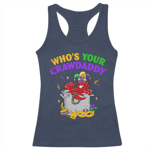 Mardi Gras Racerback Tank Top Who's Your Crawdaddy Funny Crawfish Jester Beads TS09 Navy Print Your Wear