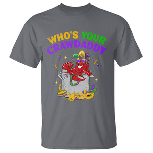 Mardi Gras T Shirt Who's Your Crawdaddy Funny Crawfish Jester Beads TS09 Charcoal Printyourwear