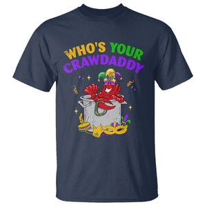 Mardi Gras T Shirt Who's Your Crawdaddy Funny Crawfish Jester Beads TS09 Navy Printyourwear