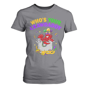 Mardi Gras T Shirt For Women Who's Your Crawdaddy Funny Crawfish Jester Beads TS09 Charcoal Print Your Wear