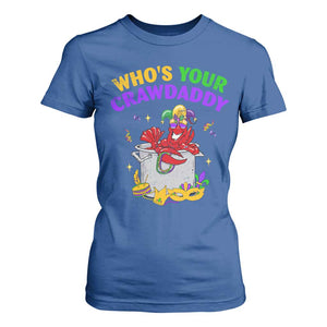 Mardi Gras T Shirt For Women Who's Your Crawdaddy Funny Crawfish Jester Beads TS09 Royal Blue Print Your Wear