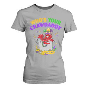 Mardi Gras T Shirt For Women Who's Your Crawdaddy Funny Crawfish Jester Beads TS09 Sport Gray Print Your Wear