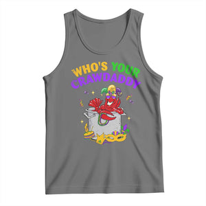 Mardi Gras Tank Top Who's Your Crawdaddy Funny Crawfish Jester Beads TS09 Black Heather Print Your Wear