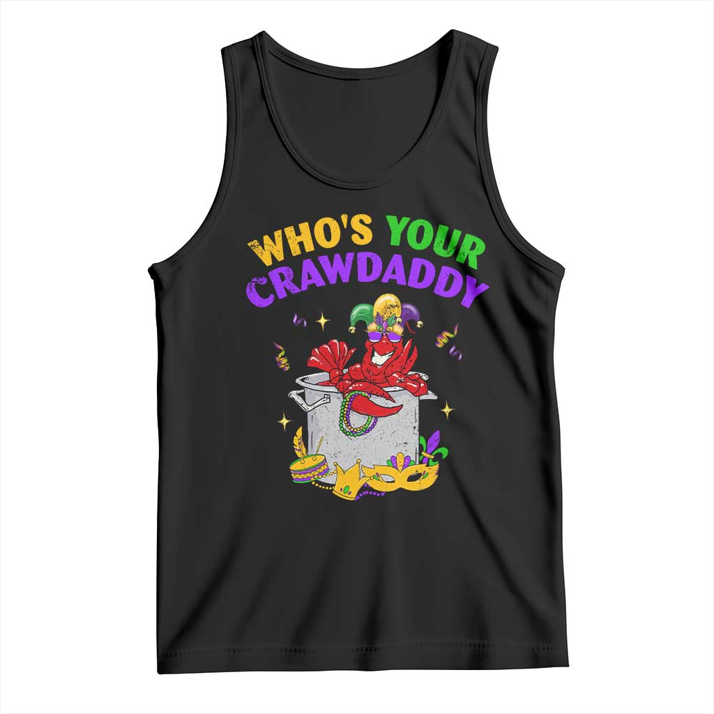 Mardi Gras Tank Top Who's Your Crawdaddy Funny Crawfish Jester Beads TS09 Black Print Your Wear