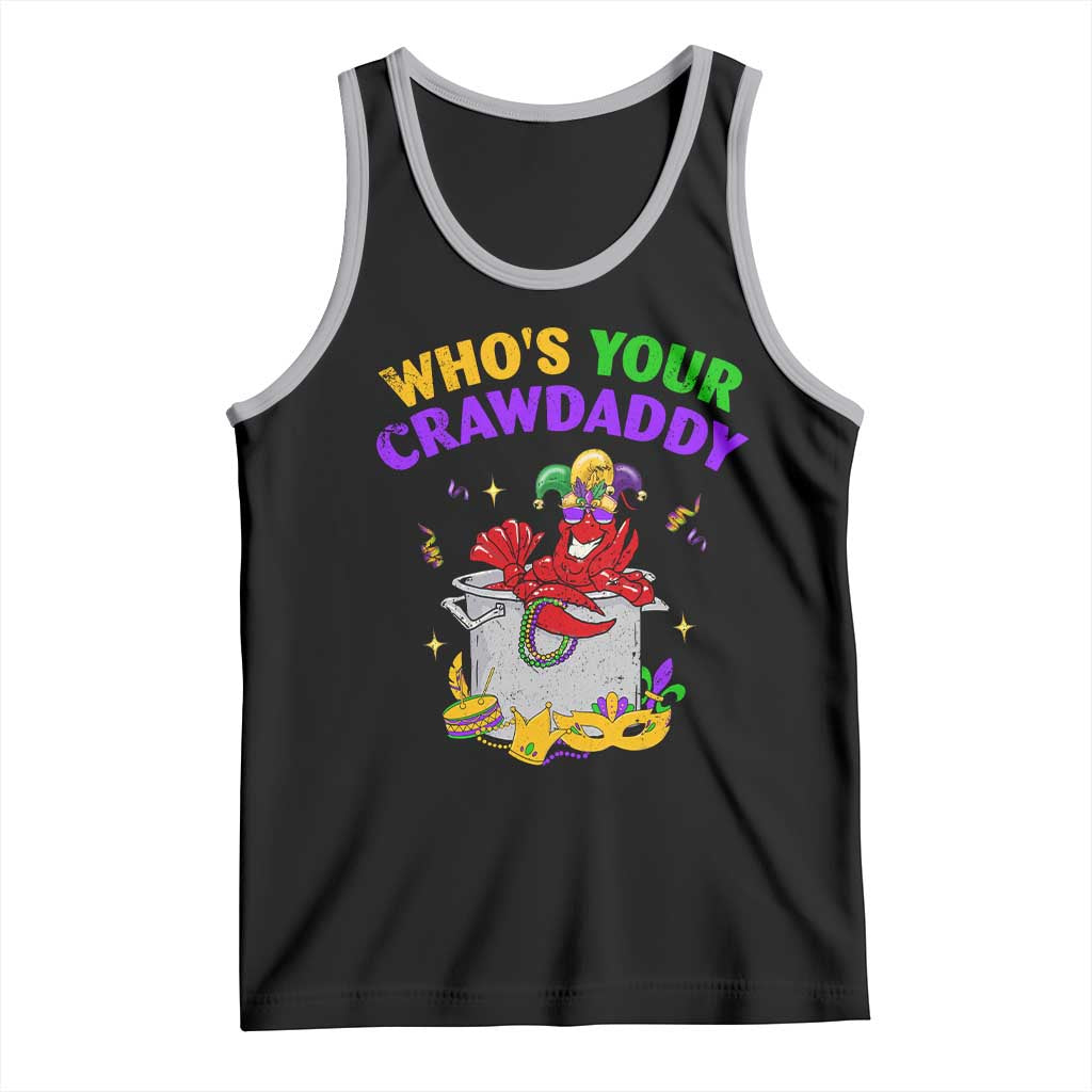 Mardi Gras Tank Top Who's Your Crawdaddy Funny Crawfish Jester Beads TS09 Black Athletic Heather Print Your Wear