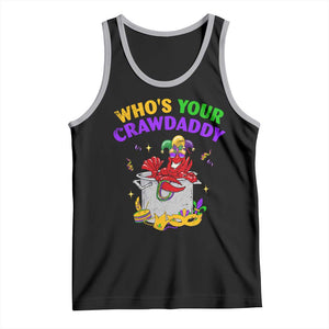 Mardi Gras Tank Top Who's Your Crawdaddy Funny Crawfish Jester Beads TS09 Black Athletic Heather Print Your Wear