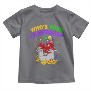 Mardi Gras Toddler T Shirt Who's Your Crawdaddy Funny Crawfish Jester Beads TS09 Charcoal Print Your Wear