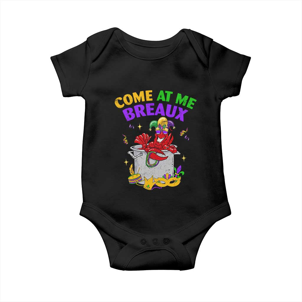 Mardi Gras Baby Onesie Come At Me Breaux Funny Crawfish Beads TS09 Black Print Your Wear