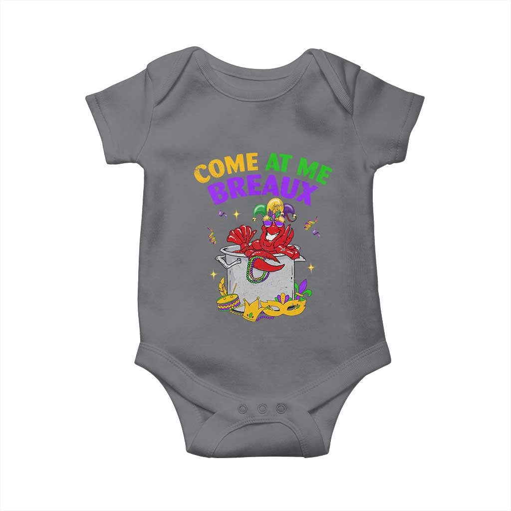 Mardi Gras Baby Onesie Come At Me Breaux Funny Crawfish Beads TS09 Charcoal Print Your Wear