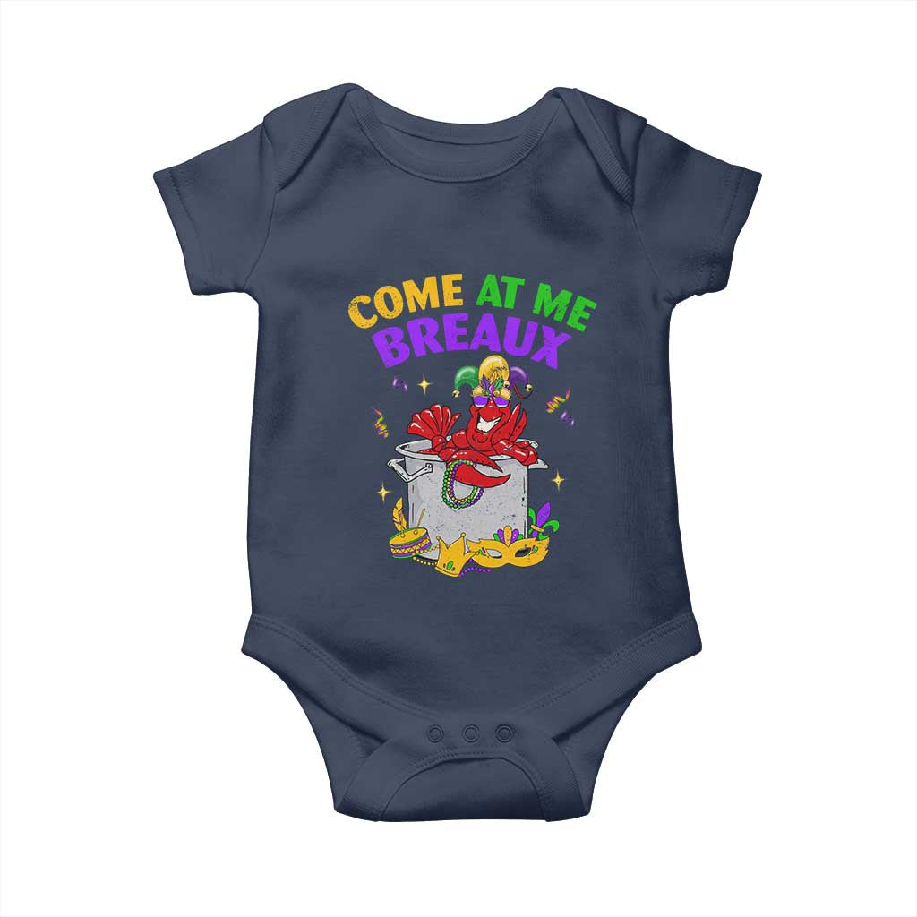 Mardi Gras Baby Onesie Come At Me Breaux Funny Crawfish Beads TS09 Navy Print Your Wear