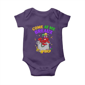 Mardi Gras Baby Onesie Come At Me Breaux Funny Crawfish Beads TS09 Purple Print Your Wear