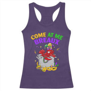 Mardi Gras Racerback Tank Top Come At Me Breaux Funny Crawfish Beads TS09 Purple Print Your Wear