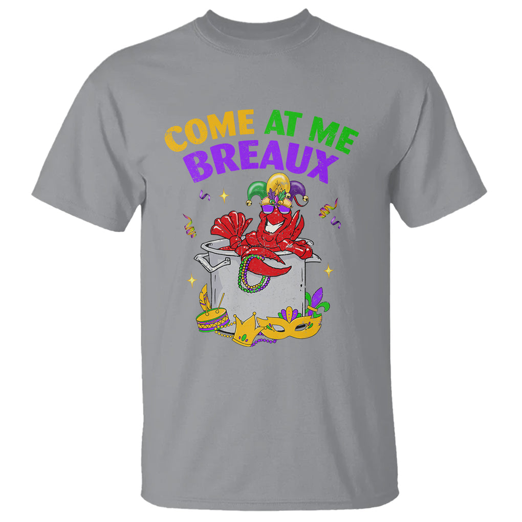 Mardi Gras T Shirt Come At Me Breaux Funny Crawfish Beads TS09 Sport Gray Printyourwear