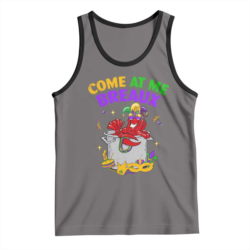 Mardi Gras Tank Top Come At Me Breaux Funny Crawfish Beads TS09 Deep Heather Black Print Your Wear