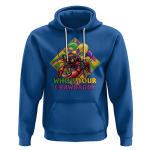 Mardi Gras Hoodie Who's Your Crawdaddy Funny Crawfish Jester Beads TS09 Royal Blue Printyourwear