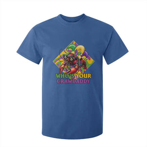 Funny Mardi Gras T Shirt For Kid Who's Your Crawdaddy Crawfish Jester Beads TS09 Royal Blue Print Your Wear