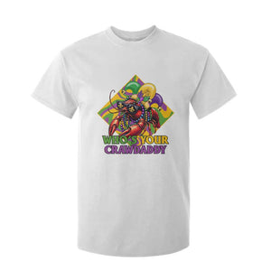 Funny Mardi Gras T Shirt For Kid Who's Your Crawdaddy Crawfish Jester Beads TS09 White Print Your Wear
