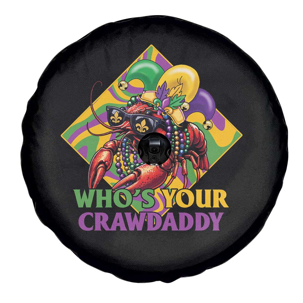Funny Mardi Gras Spare Tire Cover Who's Your Crawdaddy Crawfish Jester Beads TS09 Print Your Wear