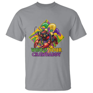 Mardi Gras T Shirt Who's Your Crawdaddy Funny Crawfish Jester Beads TS09 Sport Gray Printyourwear