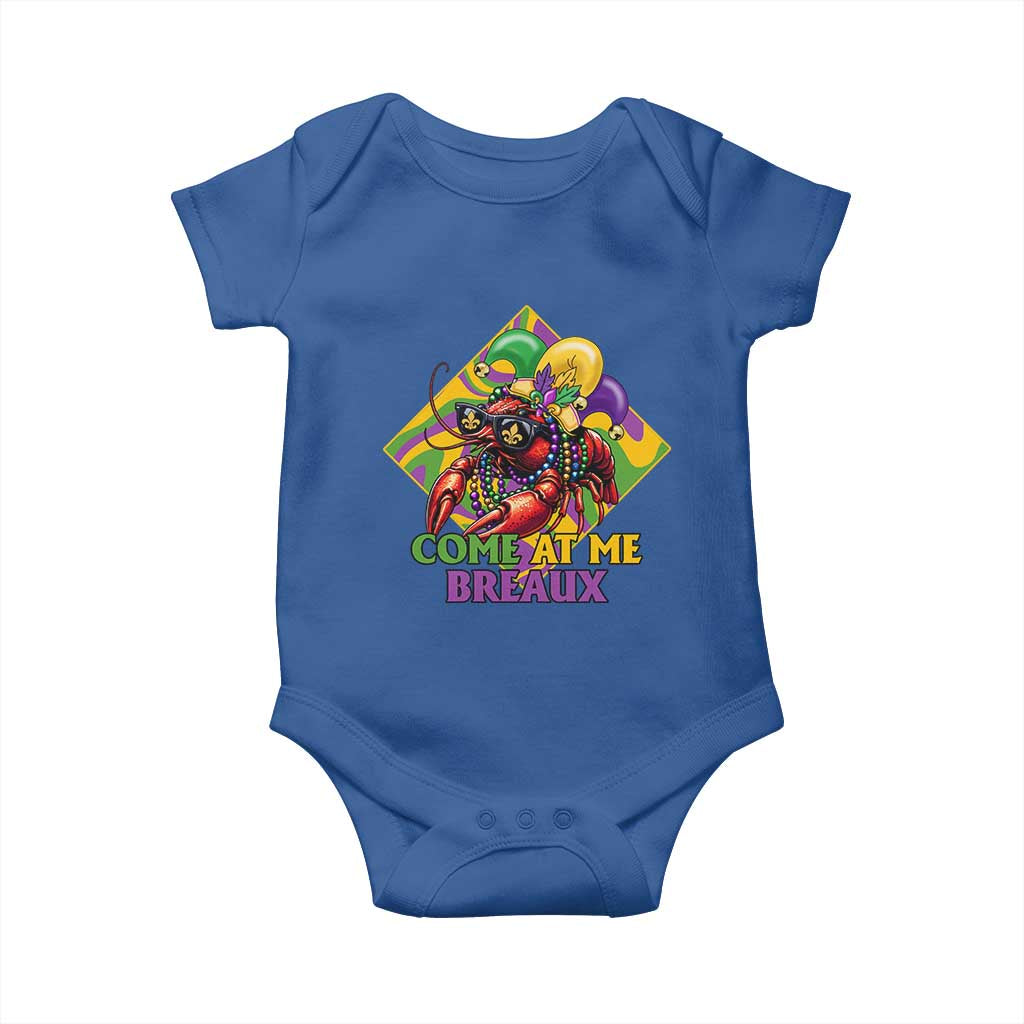 Funny Mardi Gras Baby Onesie Come At Me Breaux Crawfish Beads TS09 Royal Blue Print Your Wear
