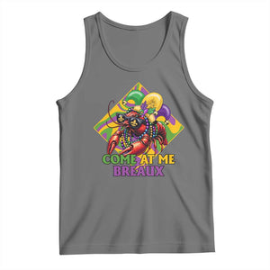 Funny Mardi Gras Tank Top Come At Me Breaux Crawfish Beads TS09 Black Heather Print Your Wear