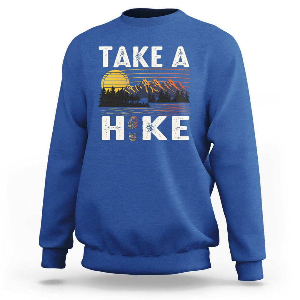 Hiking Lover Sweatshirt Take A Hike Outdoor Nature Camping TS09 Royal Blue Printyourwear